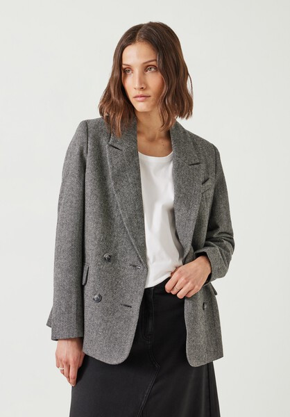 Maeve Relaxed Wool Blend Herringbone Blazer | Hush UK