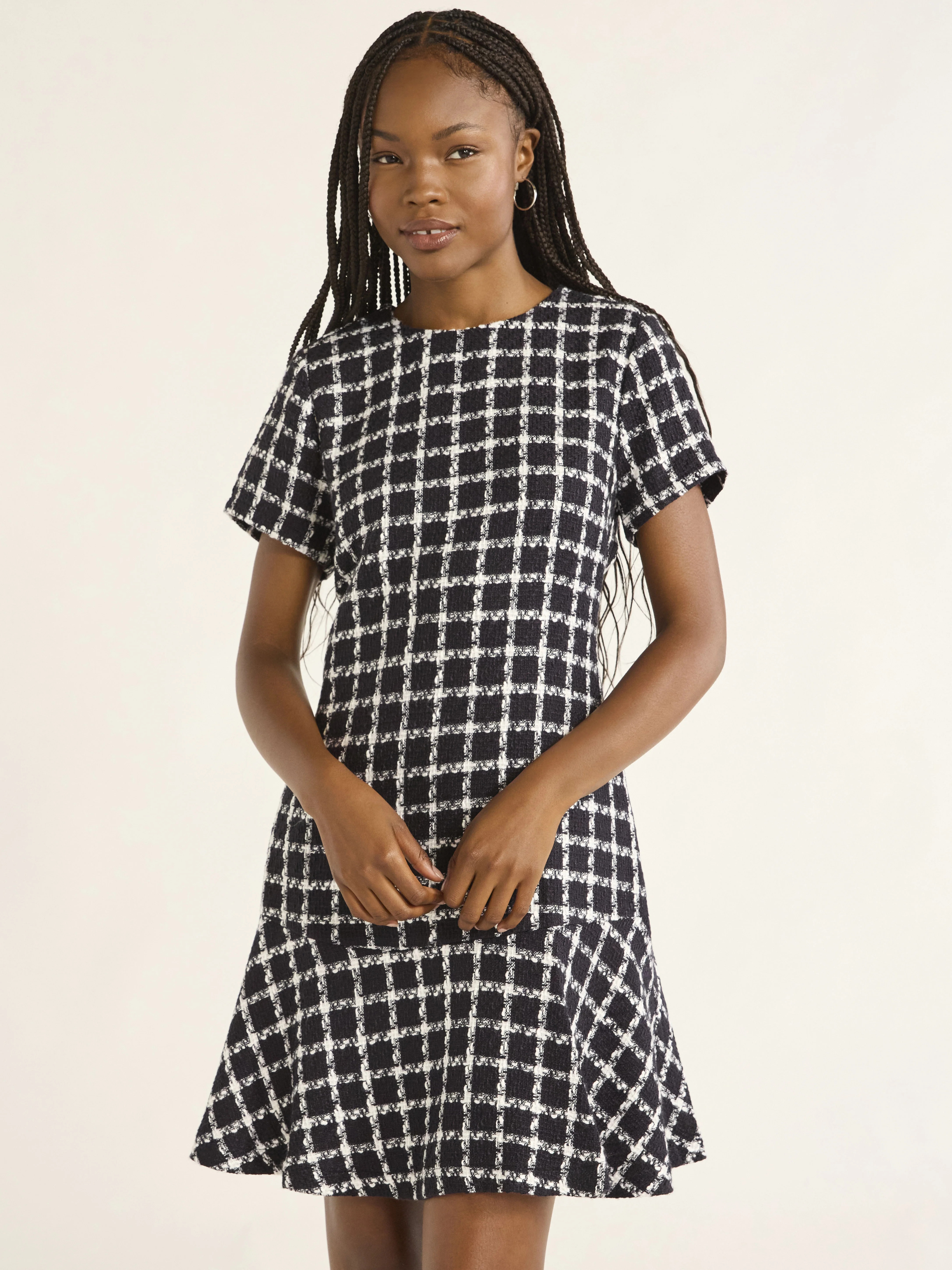 Free Assembly Women’s Tweed Dress with Short Sleeves, Sizes 0-20 | Walmart (US)