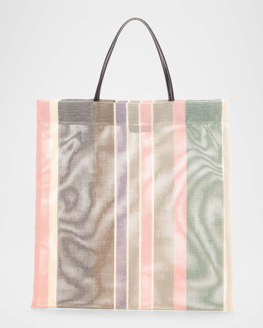 THE ROW Barn Mini Tote Bag in Striped Mesh | Neiman Marcus