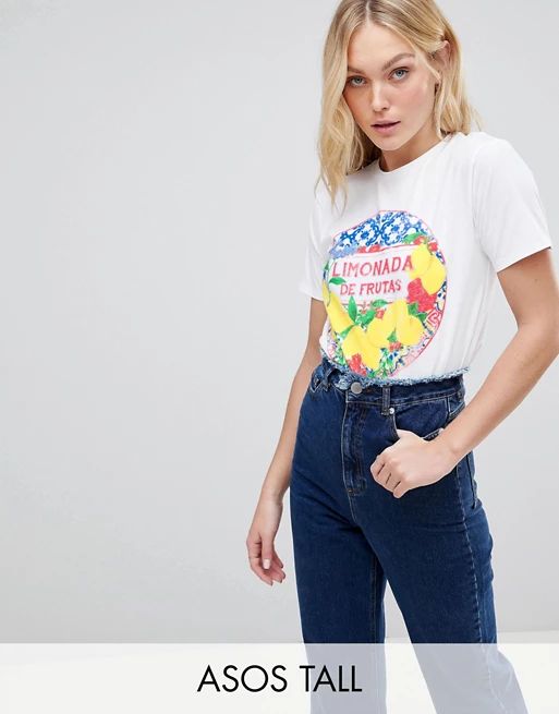 ASOS DESIGN Tall T-Shirt With Limonada Print | ASOS US
