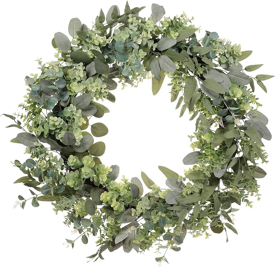 30" Artificial Eucalyptus Spring Wreath with Creeping Jenny Leaves | Amazon (US)