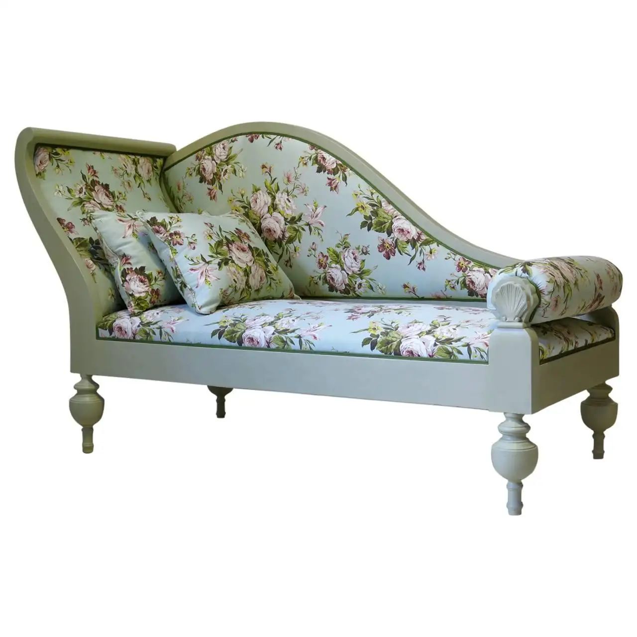 French Baroque Style Chintz-Upholstered Daybed, circa 1940s | 1stDibs