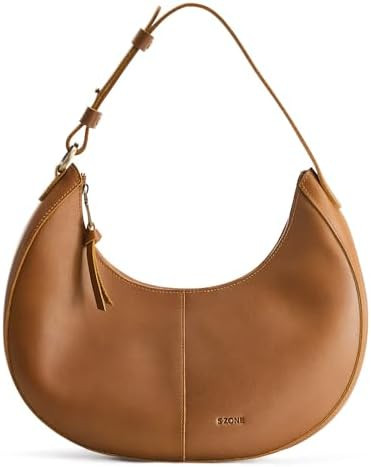 Top Grain Leather Shoulder Bags for Women Hobo Crescent Bag Handbags Purse | Amazon (US)