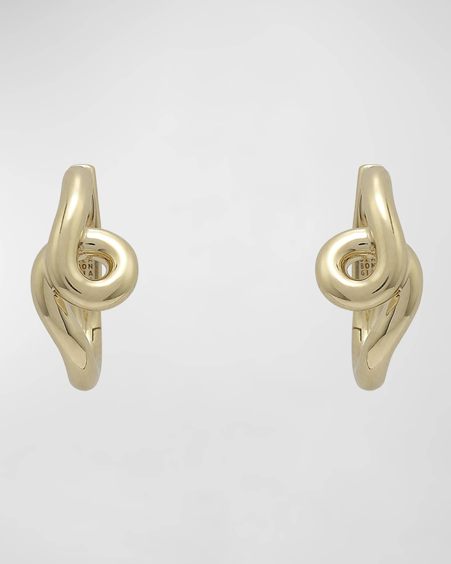 18K Yellow Gold Single Wave Hoop Earrings | Neiman Marcus