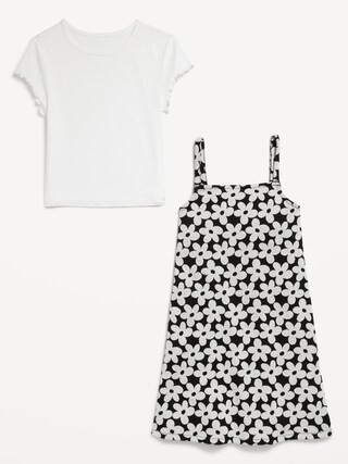 Sleeveless Fit and Flare Dress and T-Shirt Set for Girls | Old Navy (US)