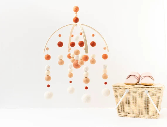 Rust and Peach Baby Mobile  Gender Neutral Baby Mobile  Baby - Etsy | Etsy (US)