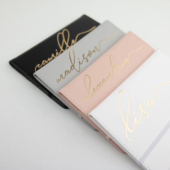 Signature Script Passport Cover and Luggage Tag - Faux Leather, Personalized Gift, Luggage Access... | Etsy (US)