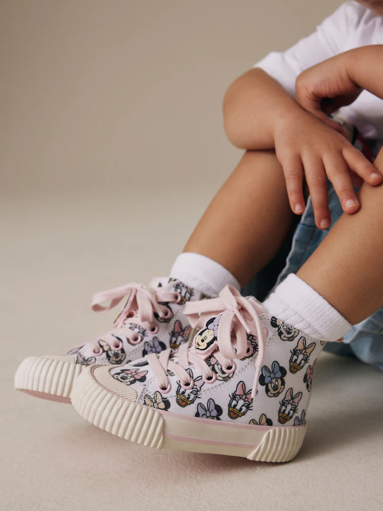 Cream Minnie Mouse High Top Trainers | Next US