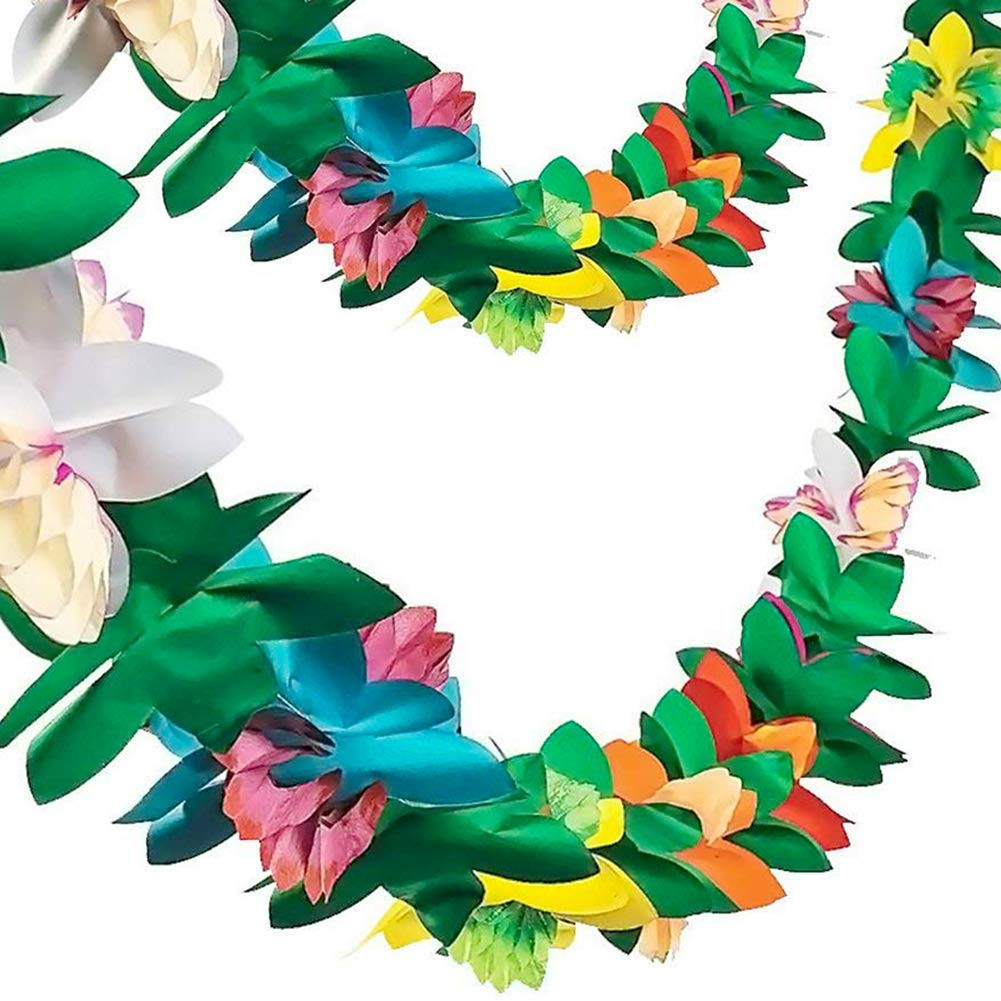 FUTUREPLUSX 2 Pack Tropical Garland Party Decorations, 20ft Multicolored Tissue Paper Hibiscus Fl... | Amazon (US)