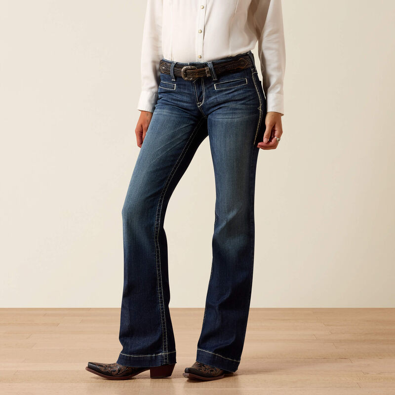Trouser Mid Rise Stretch Entwined Wide Leg Jean | Ariat (US)