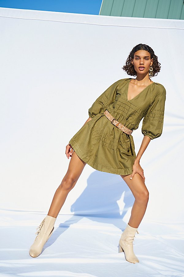 Sweet Surrender Denim Mini Dress by Free People, Army Wash, XS | Free People (Global - UK&FR Excluded)