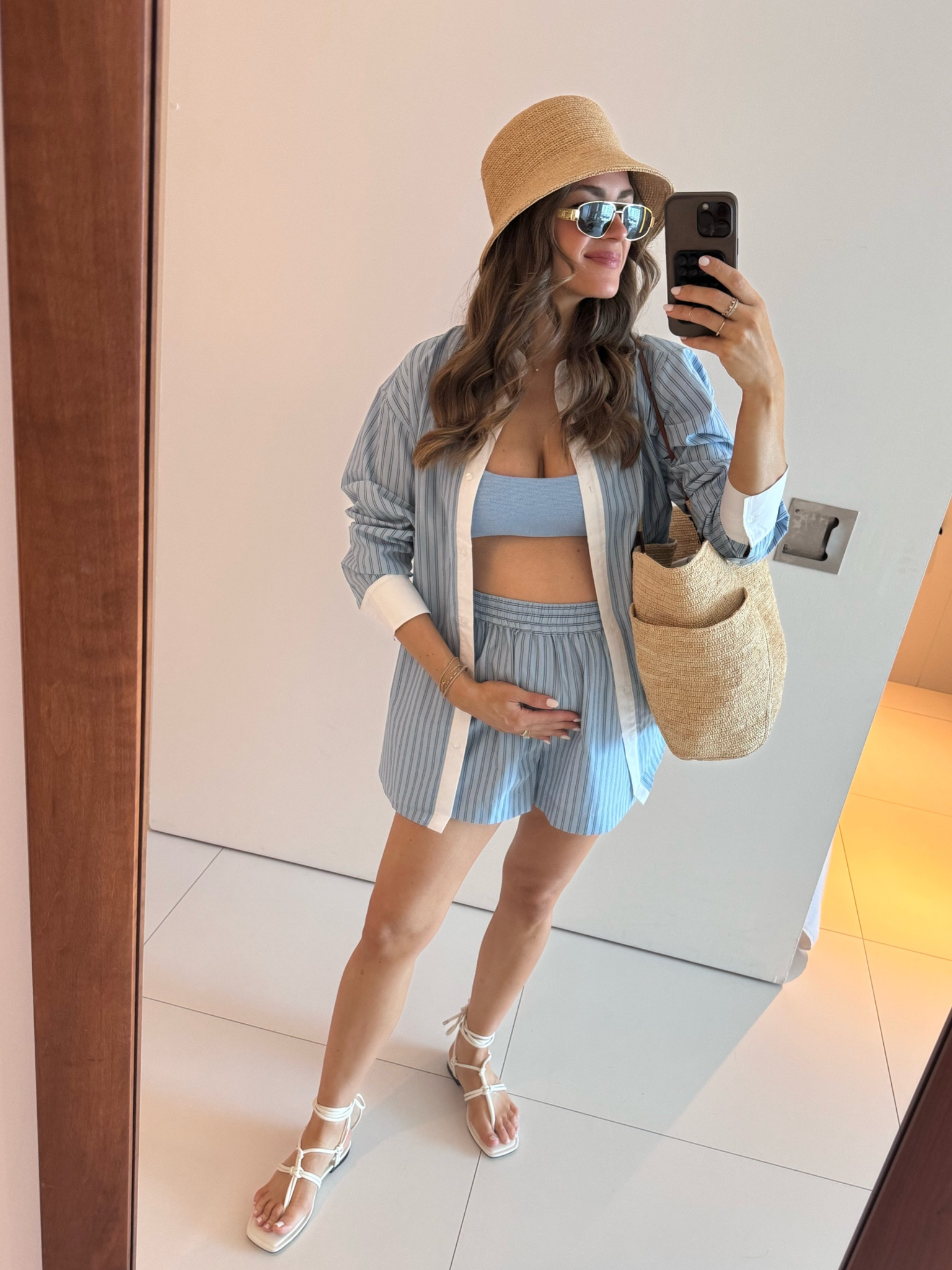 Getting on the boxer shirt trend for my bump approved cover up today. Love that this one is a matching set you can wear together or separate! In a size XS top & M bottoms. They’re lose but need lots of rooom to grow. M in both swim pieces for the bump too! 

#LTKBump #LTKSwim