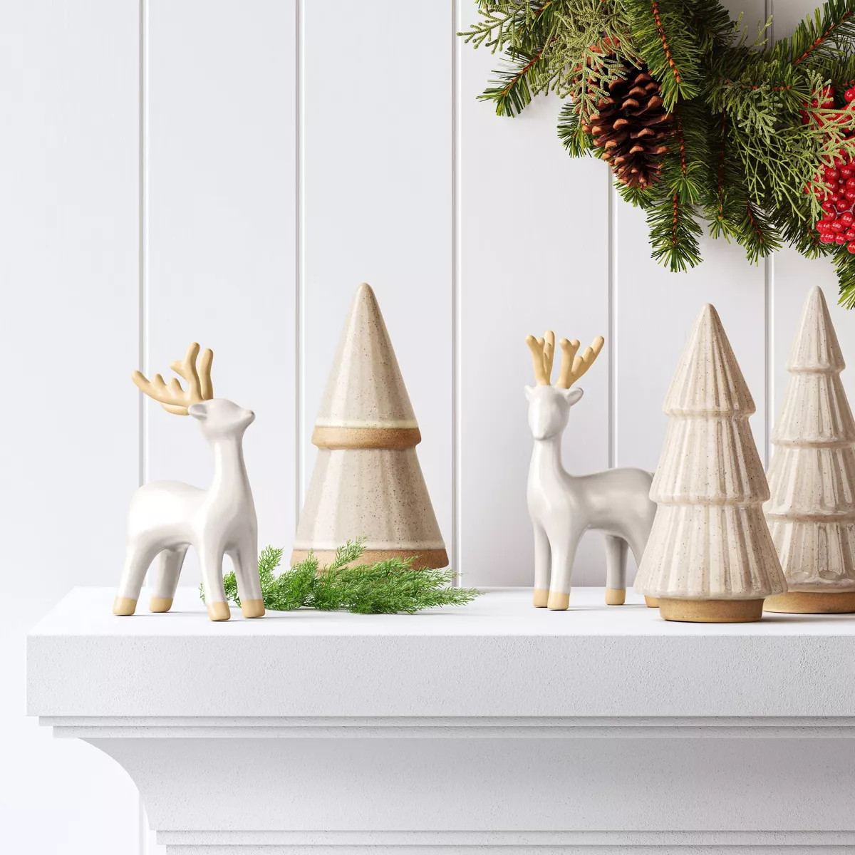 3pc Ceramic Christmas Tree Figurine Set - Wondershop™ White | Target
