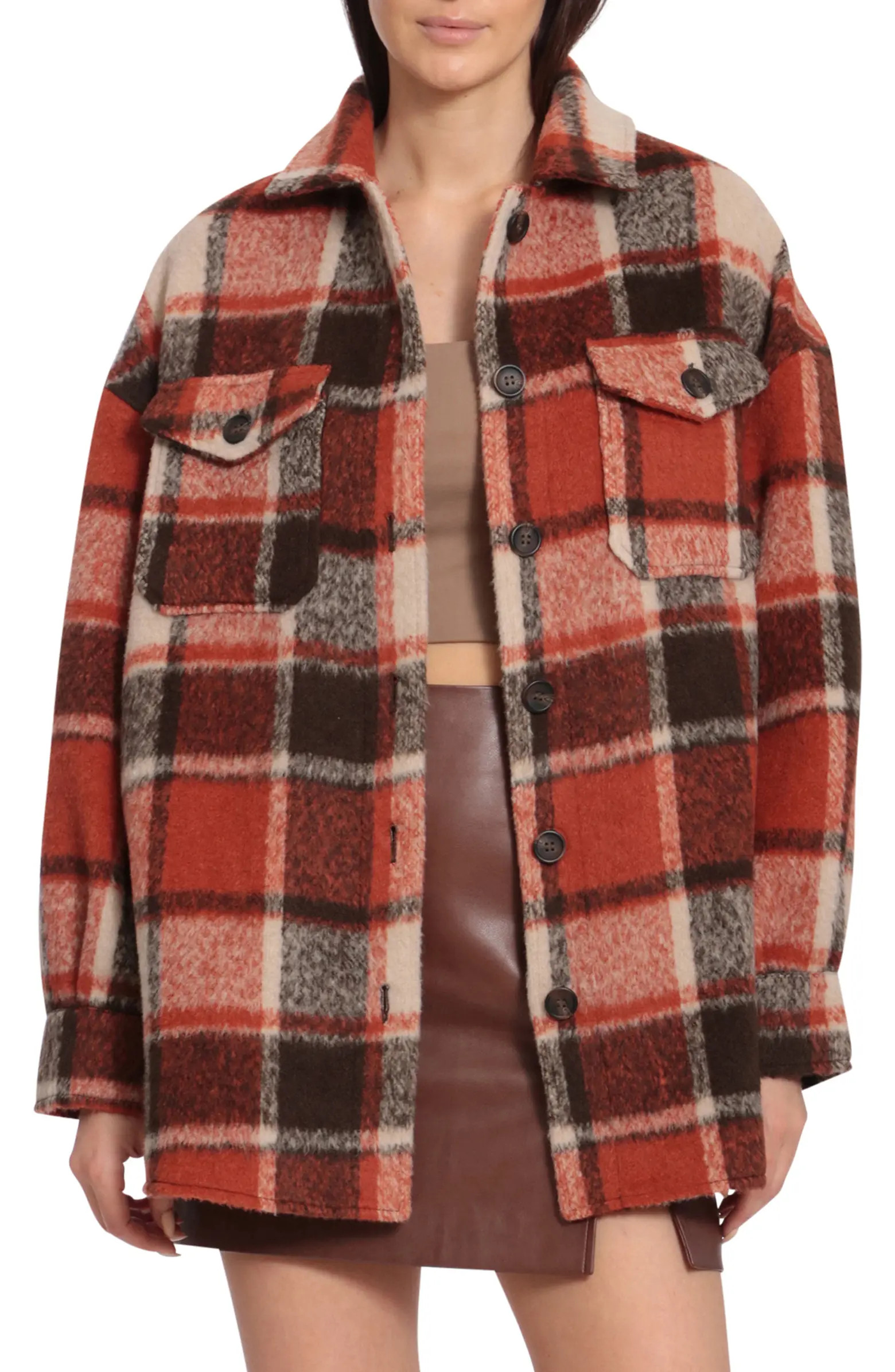 Plaid Boyfriend Shacket | Nordstrom Rack