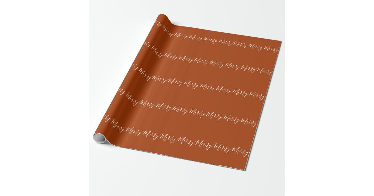 Terracotta Earth Tones Merry Merry Christmas  Wrapping Paper | Zazzle | Zazzle