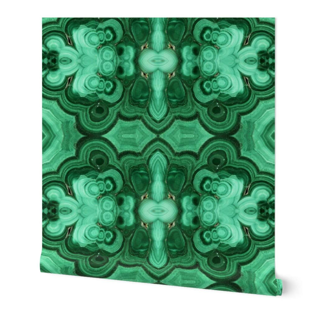 Removable Wallpaper Swatch - Malachite Large Scale Natural Stone Gemstone Emerald Green Nature Cu... | Amazon (US)