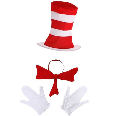 HalloweenCostumes.com One Size Fits Most   Dr. Seuss Cat in the Hat Costume Accessory Kit for Adults, Red/White | Target
