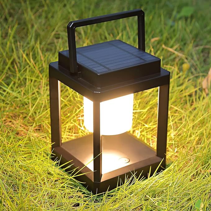 LETRY Outdoor Table Lamp, Brightness LED Nightstand Lantern, Portable Rechargeable Solar Lamp Wat... | Amazon (US)