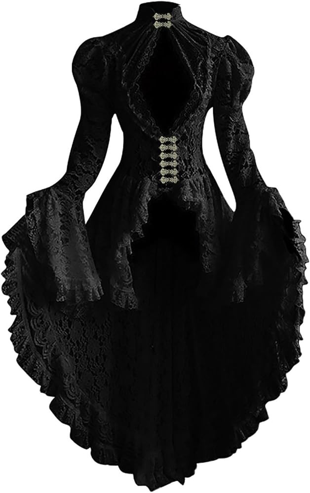 Medieval Renaissance Dress for Womens Lace Bell Sleeve Retro Victorian Corset Dress 18 Century Va... | Amazon (US)
