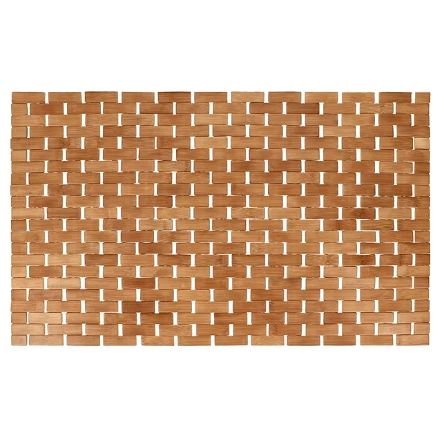 Better Homes & Gardens Bamboo Tile Bath Step-Out Mat, 18"x30" | Walmart (US)
