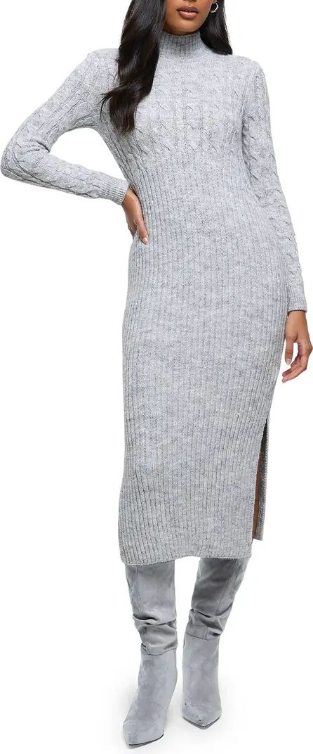 Cable & Rib Stitch Long Sleeve Sweater Dress | Nordstrom