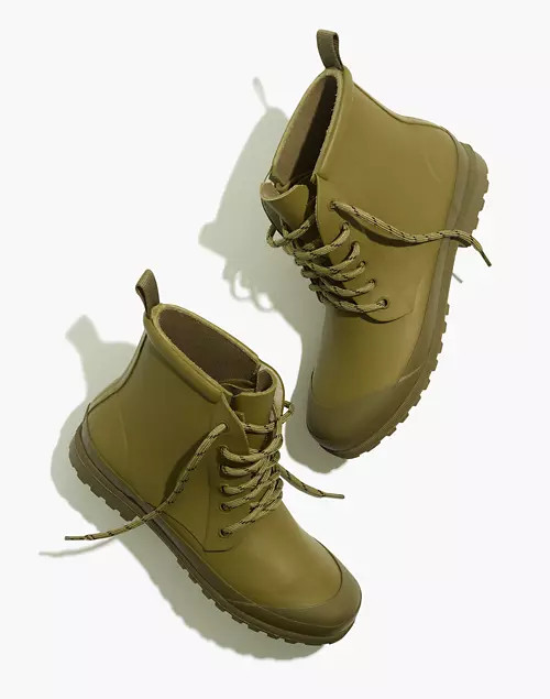 The Lace-Up Lugsole Rain Boot | Madewell