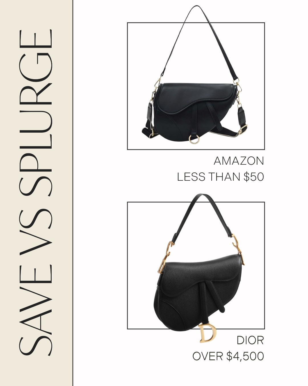 Save Vs Splurge - Amazon Fashion Finds ✨

save vs splurge // amazon fashion finds // save or splurge // amazon finds // amazon fashion // look for less // look for less purse // amazon essentials // amazon style // amazon handbags // neutral handbag // saddle bag // dior saddle bag

#LTKWorkwear #LTKSeasonal #LTKootd