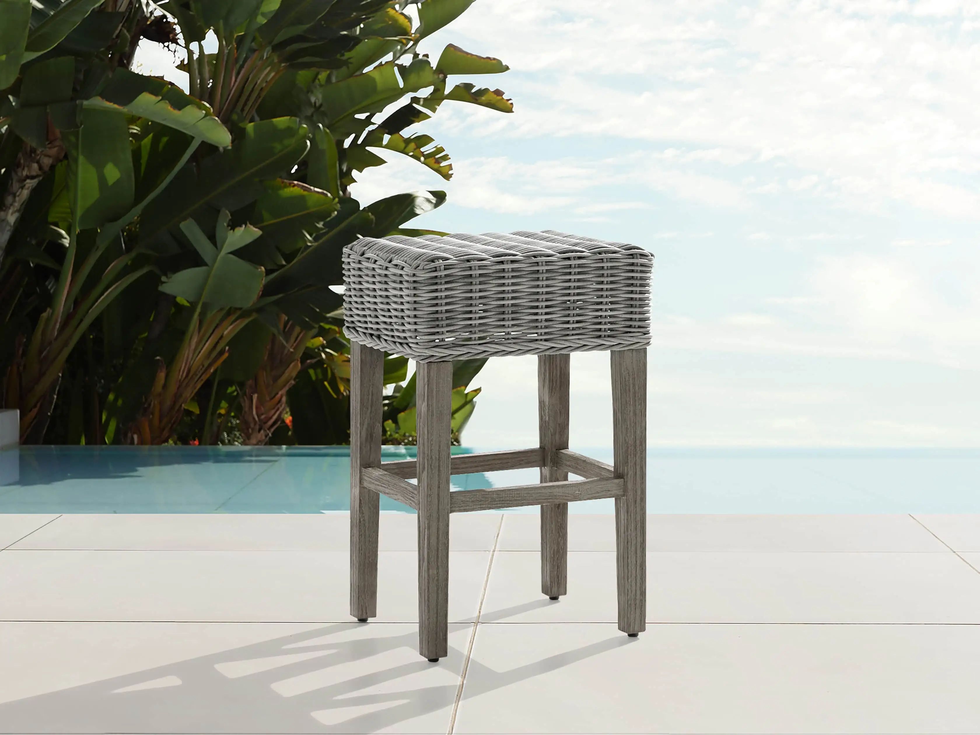 Wyatt Outdoor Backless Barstool | Arhaus