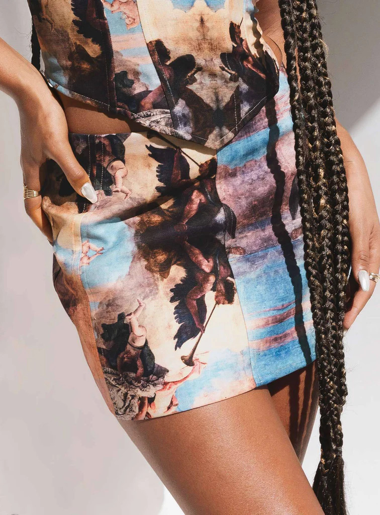 Angelic Touch Mini Skirt Multi | Princess Polly US