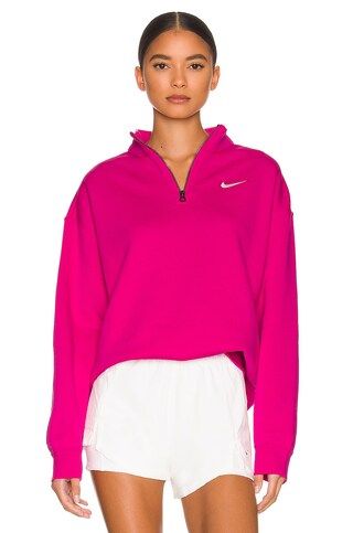 Nike Essential Fleece Quarter Zip in Active Pink from Revolve.com | Revolve Clothing (Global)