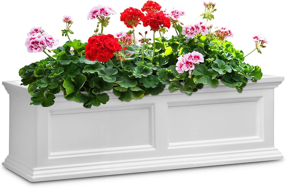 Mayne Fairfield 3ft Window Box - White - 36in L x 11in W x 11in H - Polyethylene Planter - Built-... | Amazon (US)