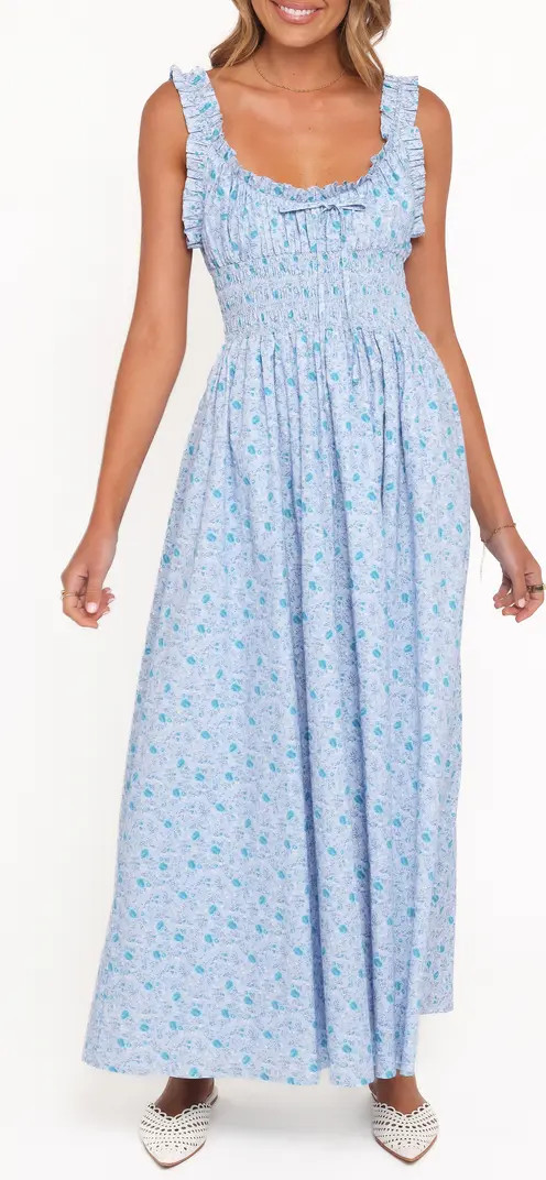 Marlena Ditsy Floral Smocked Midi Dress | Nordstrom