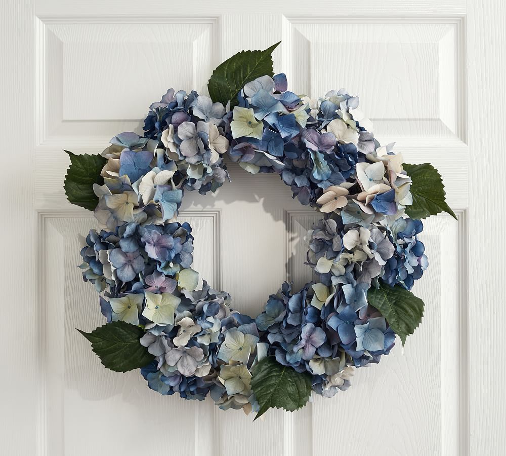 Faux Blue Hydrangea Wreath | Pottery Barn (US)