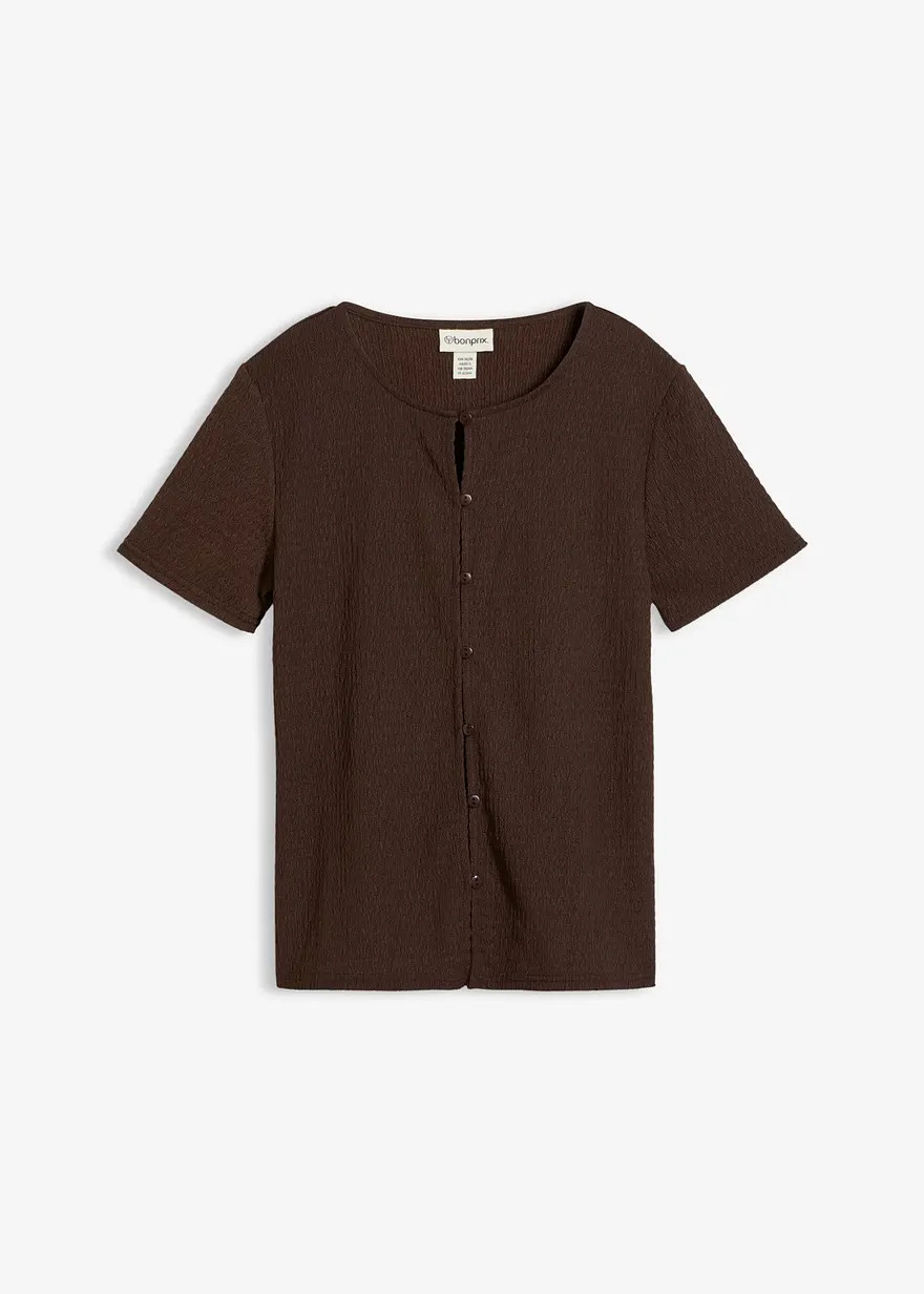 Shirt mit trendy Knopfleiste - braun - Damen | bonprix | Bonprix DE