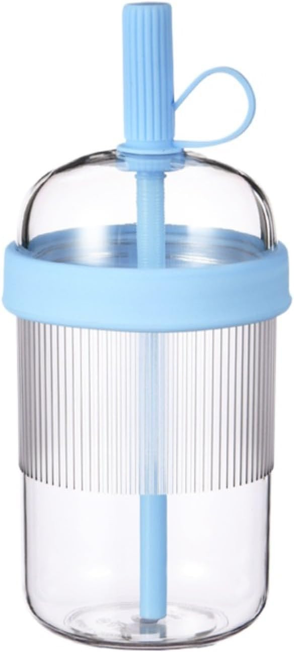 18oz Clear Tritan Tumbler with Straw and Lid, Ribbed Reusable Travel Cup for Iced Coffee, Boba, S... | Amazon (US)