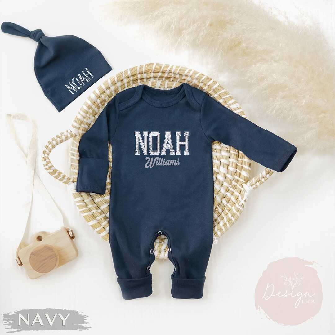 Baby Boy Coming Home Outfit Romper and Hat Set Newborn Boy - Etsy | Etsy (US)
