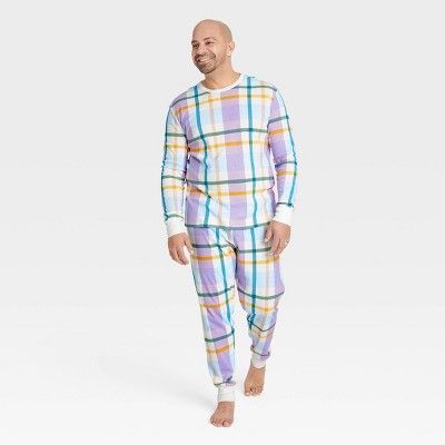 Men's Plaid Matching Family Pajama Set - White | Target