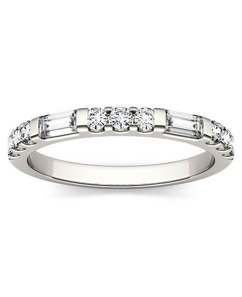 Charles & Colvard Moissanite Round and Baguette Stackable Ring (1/2 ct. tw. Diamond Equivalent) i... | Macys (US)