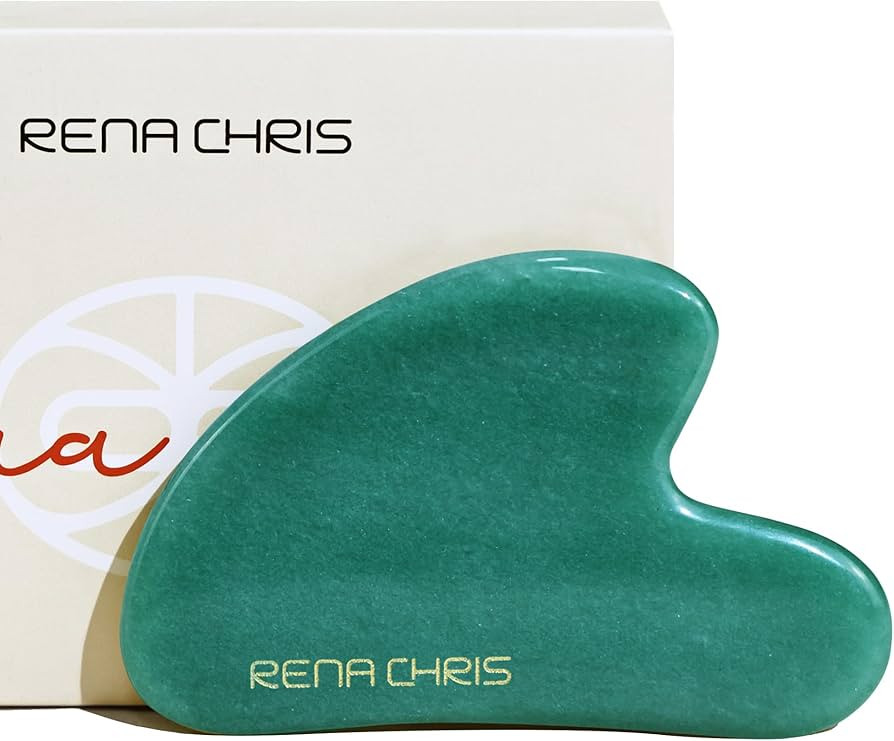 Rena Chris Gua Sha Facial Tools, Natural Jade Stone Guasha, Manual Massage Sticks for Jawline Scu... | Amazon (US)