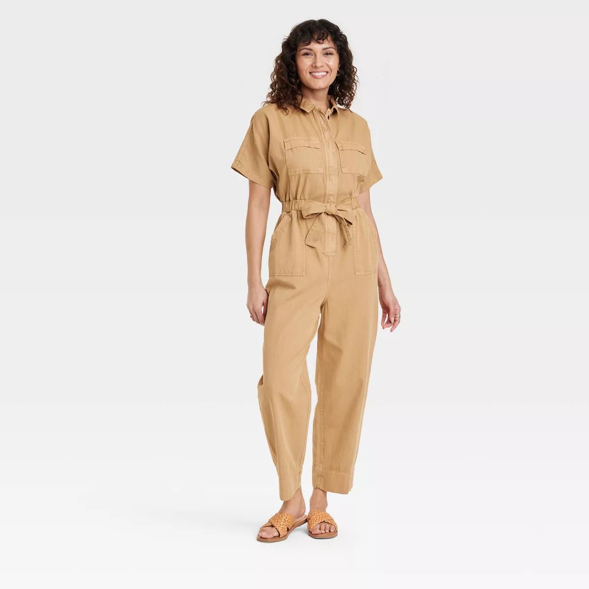 Women's Short Sleeve Button-Front Boilersuit - Universal Thread™ | Target