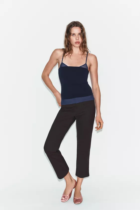 CONTRAST TULLE CORSET | Zara UK