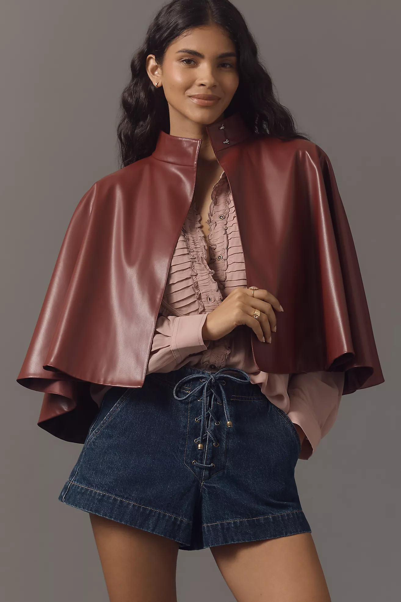 Mare Mare Faux-Leather Cape | Anthropologie (US)