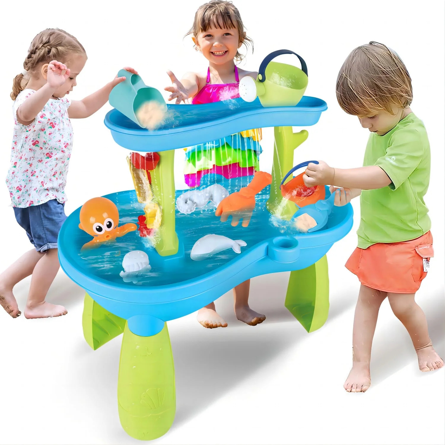 JBeeCtrl Water Table for Toddlers, 2-Tier Sand and Water Play Table Toys for Toddlers Kids, Outdo... | Walmart (US)