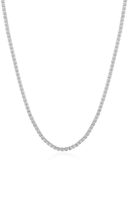 Crislu Layer Up Rounded Box Chain Necklace in Pure Platinum /Clear Stone at Nordstrom, Size 16 In | Nordstrom