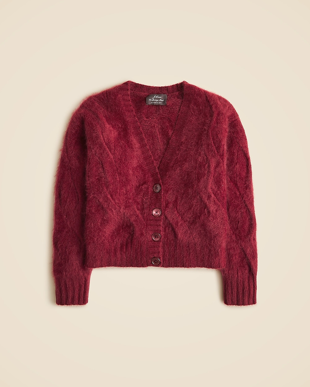 Spring Street brushed cashmere cable-knit cardigan sweater | J. Crew US