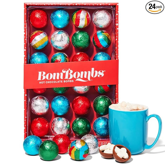 Bombombs, Hot Chocolate Bomb Gift Set, 5 Flavors in Colorful Wrappers; Fudge Brownie, Caramel Can... | Amazon (US)