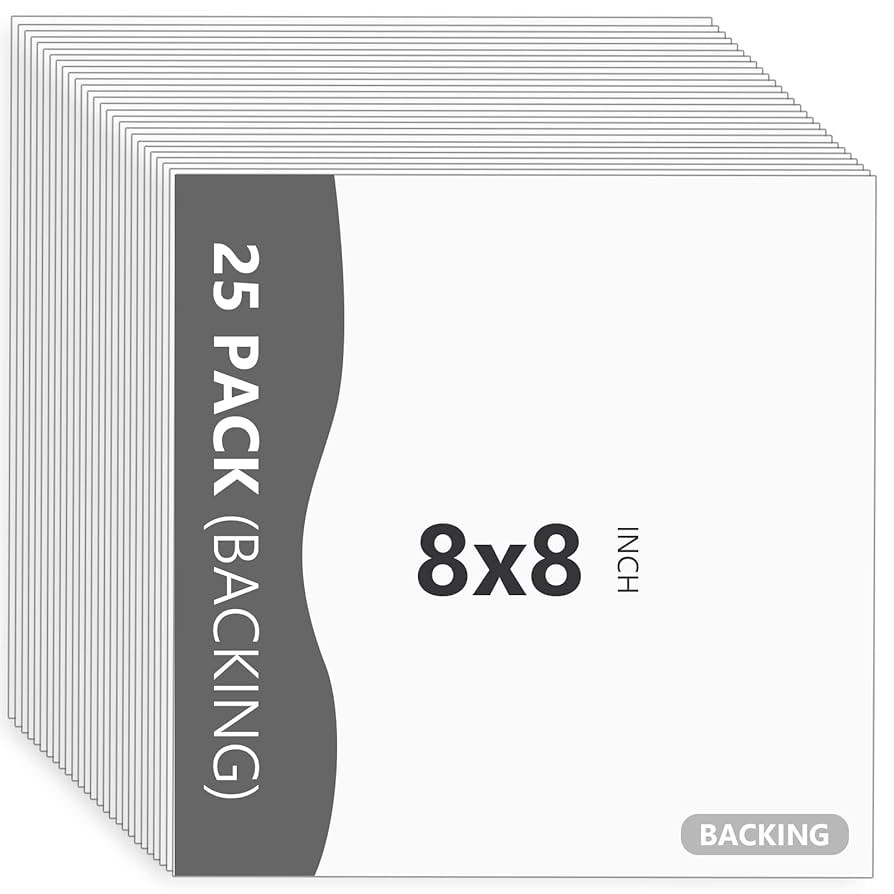 25 Pack Backing Boards Only - 8x8 Uncut White Mats Matboards, Acid Free & White Core Backerboards... | Amazon (US)