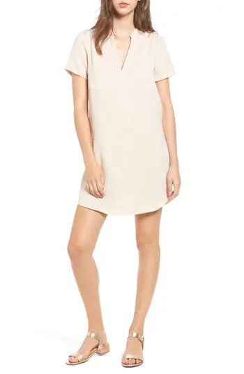 Women's Lush Hailey Crepe Dress, Size X-Small - Beige | Nordstrom