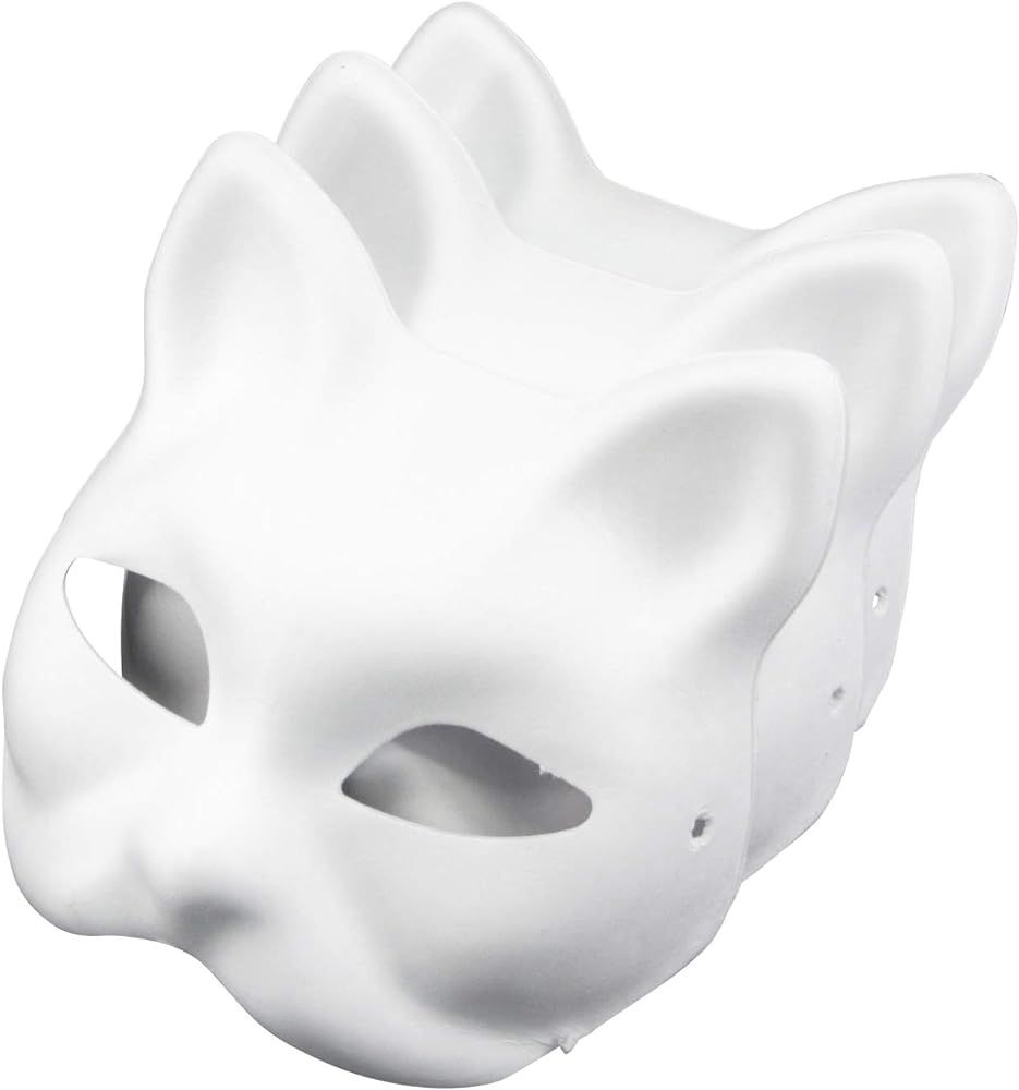 Cat Mask White Paper Blank Hand Painted Face Mask | Amazon (US)