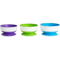 Munchkin Stay Put Suction Bowl,Purple, Green & Blue 3 Pack | Amazon (US)